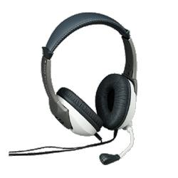 Compucessory Deluxe Multimedia Boom Microphone Stereo Headset,Gray/Putty (CCS55221)