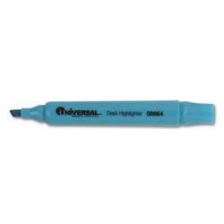 Universal Office Products Desk Highlighter, Chisel Tip, Pocket Clip, Fluorescent Blue (UNV08864)