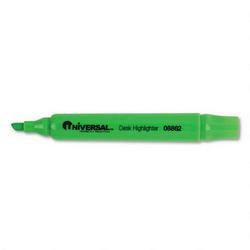 Universal Office Products Desk Highlighter, Chisel Tip, Pocket Clip, Fluorescent Green (UNV08862)