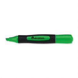 Universal Desk Highlighter with Comfort Grip, Fluorescent Green Ink, Dozen (UNV18862)