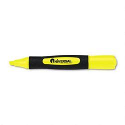 Universal Desk Highlighter with Comfort Grip, Fluorescent Yellow Ink, Dozen (UNV18861)