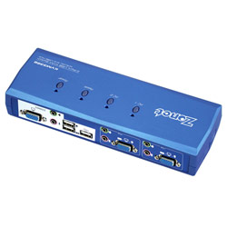 ZONET 2-Port USB KVM Switch w/Audio and USB hub