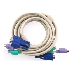Eforcity 3-in-1 Molded KVM Cable M / M, 6 ft / 1.8 m, Beige