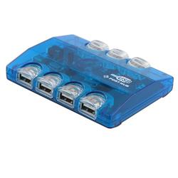 Eforcity 7 Port LED USB 2.0 Hub, Clear Blue by Eforcity