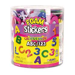 Fibre-Craft Materials Corp ABC and 123 Foam Stickers, 3-D, 6oz Bucket (FCM17502)