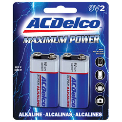 AC Delco 9V2 ACD 9V Maximum Power Alkaline Retail Battery Pack
