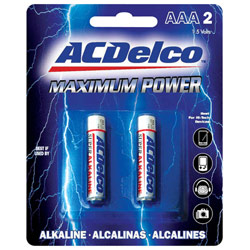 AC Delco AAA2 ACD AAA Maximum Power Alkaline Battery Pack
