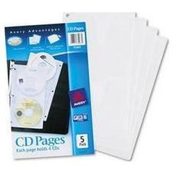 Avery-Dennison Acid Free CD Organizer Sheets for Three Ring Binders, 5/Pack (AVE75263)