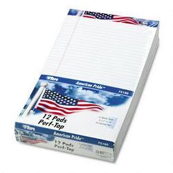 Tops Business Forms American Pride Writing Pads, 8 1/2x14, Legal Rule, White, 50 Sheets/Pad, 12/Pack (TOP75180)