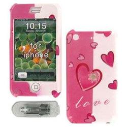 Wireless Emporium, Inc. Apple iPhone Pink Hearts Snap-On Protector Case w/Swivel Belt Clip
