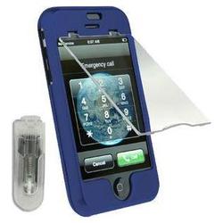 Wireless Emporium, Inc. Apple iPhone Snap-On Protector Case w/Screen Shield (Rubberized Blue)