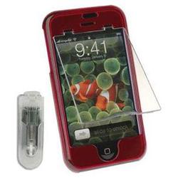 Wireless Emporium, Inc. Apple iPhone Snap-On Protector Case w/Screen Shield (Trans. Red)