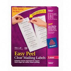 Avery-Dennison Avery Dennison Address Labels - 1.33 Width x 4.12 Length - 700 / Box - Clear