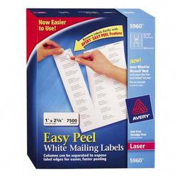 Avery-Dennison Avery Dennison Address Labels - 1 Width x 2.62 Length - 30/Sheet - Permanent - 7500 / Box - White (5960)