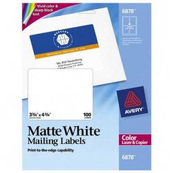 Avery-Dennison Avery Dennison Color Printing Label - 3.75 x 4.75 - Matte - 25 x Sheet - White (6878)