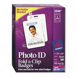 Avery-Dennison Avery Dennison Fold & Clip Photo ID Badge - 2.25 x 3.5 - 500 x Badge (2948)