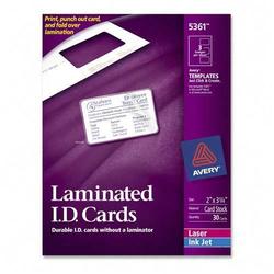 Avery-Dennison Avery Dennison Laminated I.D. Card - 2 x 3.75 - 30 x Card