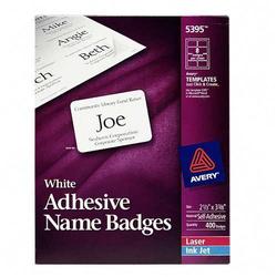 Avery-Dennison Avery Dennison Name Badges - 2.33 Width x 3.37 Length - Removable - 400 / Box - White (5395)