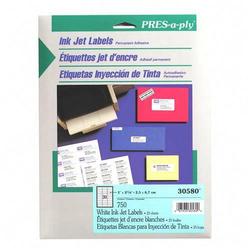 Avery-Dennison Avery Dennison Pres-A-Ply Address Label - 2.62 Width x 1 Length - Permanent - 750 / Box - White