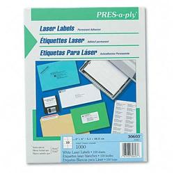 Avery-Dennison Avery Dennison Pres-A-Ply Standard Shipping Label - 2 Width x 4 Length - Permanent - 1000 / Box - White