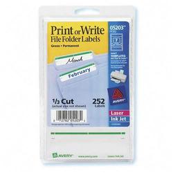 Avery-Dennison Avery Dennison Print or Write File Folder Label - 0.69 Width x 3.44 Length - Permanent - 252 / Pack - Green