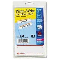 Avery-Dennison Avery Dennison Print or Write File Folder Label - 0.69 Width x 3.44 Length - Permanent - 252 / Pack - Orange