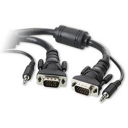 BELKIN COMPONENTS Belkin VGA/UXGA Monitor Cable with 3.5mm Audio - HD-15, Mini-phone - HD-15 - 10ft