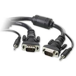 BELKIN COMPONENTS Belkin VGA/UXGA Monitor Cable with 3.5mm Audio - HD-15, Mini-phone - HD-15 - 15ft