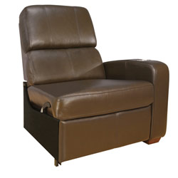 Bell'O Bello HTS102BN - Home Theater Right Arm Recliner Chair - Brown Leather