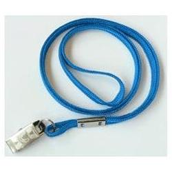 BRADY PEOPLE ID - CIPI Brady Flat Braid Lanyard with Nickel Plated Steel Bulldog Clip - Royal Blue