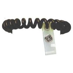 BRADY PEOPLE ID - CIPI Brady Plastic Wrist Coil with Clear Vinyl Strap - Black