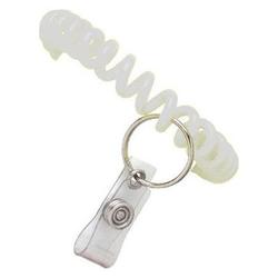 BRADY PEOPLE ID - CIPI Brady Plastic Wrist Coil with Split Ring & Clear Vinyl Strap - White