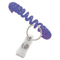 BRADY PEOPLE ID - CIPI Brady Wrist Coil with Split Ring & Clear Vinyl Strap - Blue