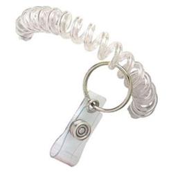 BRADY PEOPLE ID - CIPI Brady Wrist Coil with Split Ring & Clear Vinyl Strap - Clear