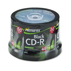 Memorex Computer Supplies CD R Recordable Discs, 700MB/80MIN, 48x, Branded, Spindle, Black, 50/Pack (MEM32024751)