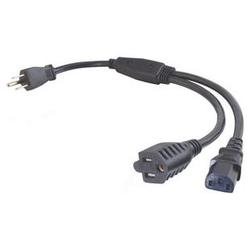 CABLES TO GO Cables To Go 1-to-2 Power Cord Splitter - - 1.5ft - Black