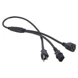CABLES TO GO Cables To Go 1-to-2 Power Cord Splitter - - 3ft - Black