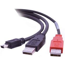 CABLES TO GO Cables To Go USB 2.0 Y-Cable - 1 x Mini Type B USB - 2 x Type A USB - 6ft - Black