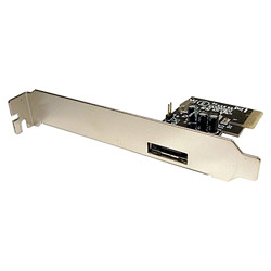 CABLES UNLIMITED Cables Unlimited 1 Port e-SATA Controller PCI Express Card - 1 x 7-pin Serial ATA/300 External SATA