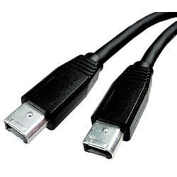 CABLES UNLIMITED Cables Unlimited 10ft 6Pin to 6Pin Firewire Cable - 1 x FireWire - 1 x FireWire - 10ft - Black