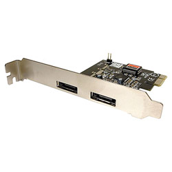 CABLES UNLIMITED Cables Unlimited 2 Port e-SATA Controller PCI Express Card - 2 x 7-pin Serial ATA/300 External SATA