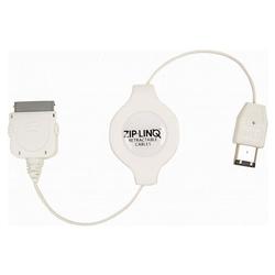 Zip-Linq Cables Unlimited Ziplinq Retractable iPod Firewire Charge and Synch Cable - 1 x FireWire - 1 x Proprietary - 4ft - White
