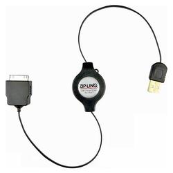 Zip-Linq Cables Unlimited Ziplinq Retractable iPod/iPhone USB Charge and Synch Cable - 1 x Type A USB - 1 x Proprietary - 48