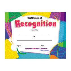 Trend Enterprises Certificate of Recognition, 8-1/2 x11 , Ready to Frame (TEIT2965)