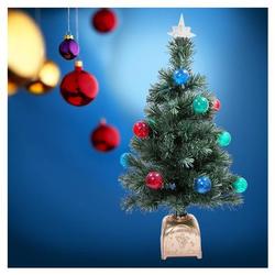 Eforcity Christmas Tree w/ Classic Blue Ornaments & Color LED Light, 32 inch