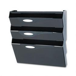 RubberMaid Classic Hot File® 4 Pocket Wall System with Labels/Holders, Legal/Printout, Black (RUB16701)