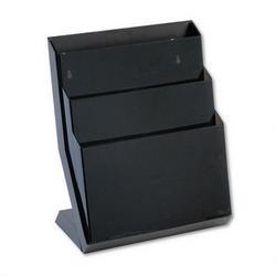 RubberMaid Classic Hot File® Three Pocket Desktop Stand, 16 High, Letter Size, Smoke (RUB16633)