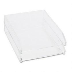 Kantek Inc Clear Acrylic Double Letter Tray, Front Load, Self Stacking, Letter Size (KTKAD15)