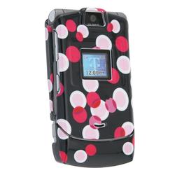 Eforcity Clip-On Case for Motorola RAZR V3 / V3c / V3m, Black w/ Pink Dots by Eforcity