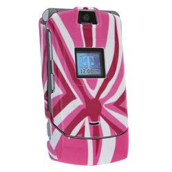 Eforcity Clip-On Case for Motorola RAZR V3 / V3c / V3m, Pink Swirl Burst by Eforcity